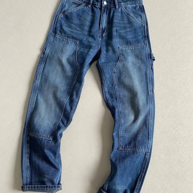 Blue denim cargo pants on the catalogue